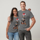 Dobermann Pincher Grappig Kersthuisdier Kerst T-shirt (Unisex)