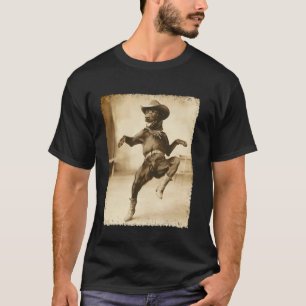 Dobermann Pincher Grappige Hond Domme Cowboy T-shirt
