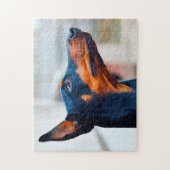 Dobermann Pincher Hond. Legpuzzel (Verticaal)