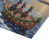 Dobermann Pincher Kerstboot Vakantie Snijplank (Hoek)