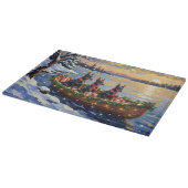 Dobermann Pincher Kerstboot Vakantie Snijplank (Hoek)