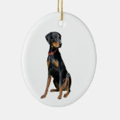 Dobermann Pincher (natuurlijk) Keramisch Ornament (Rechts)