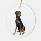 Dobermann Pincher (natuurlijk) Keramisch Ornament (Links)