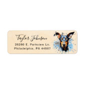 Dobermann Pincher Retouradres Label (Voorkant)