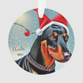 Dobermann Pincher, Sinterklaas Hond, Kerst Ornamen Ornament (voorkant)