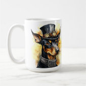 Dobermann Pincher Steampunk Hond Koffiemok (Links)