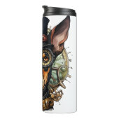 Dobermann Pincher Steampunk Hond Thermosbeker (Geroteerd rechts)