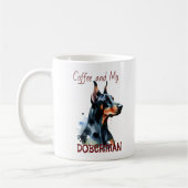 Dobermann Pinsch Waterverf / Gepersonaliseerde mok (Links)
