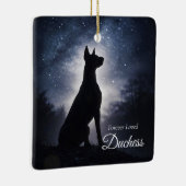 Dobermann Pinscher Aangepaste Naam Herdenking Keramisch Ornament (Rechts)