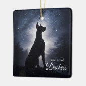 Dobermann Pinscher Aangepaste Naam Herdenking Keramisch Ornament (Links)