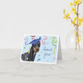 Dobermann Pinscher Afgestudeerde Kaart (Gele Bloem)