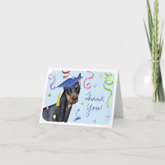 Dobermann Pinscher Afgestudeerde Kaart (Voorkant)