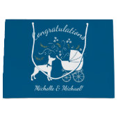 Dobermann Pinscher Baby shower Puppy Dog Dobie Groot Cadeauzakje (Voorkant)