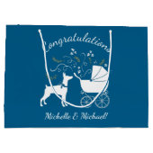 Dobermann Pinscher Baby shower Puppy Dog Dobie Groot Cadeauzakje (Achterkant)