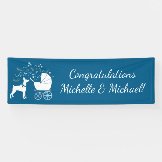 Dobermann Pinscher Baby shower Puppy Dog Dobie Spandoek (Horizontaal)