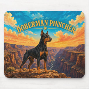 Dobermann Pinscher, Black Canyon Vintage Waterverf Muismat