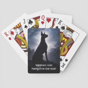 Dobermann Pinscher Dobie Spellen spelen Pokerkaarten