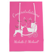 Dobermann Pinscher Dog Baby shower Puppy Dobie Medium Cadeauzakje (Achterkant)