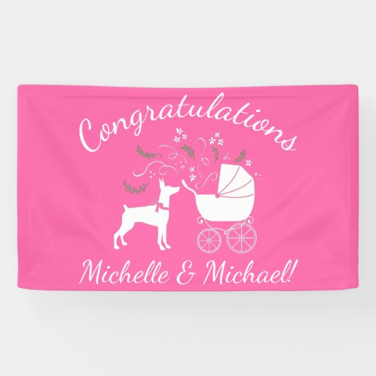 Dobermann Pinscher Dog Baby shower Puppy Dobie Spandoek (Horizontaal)