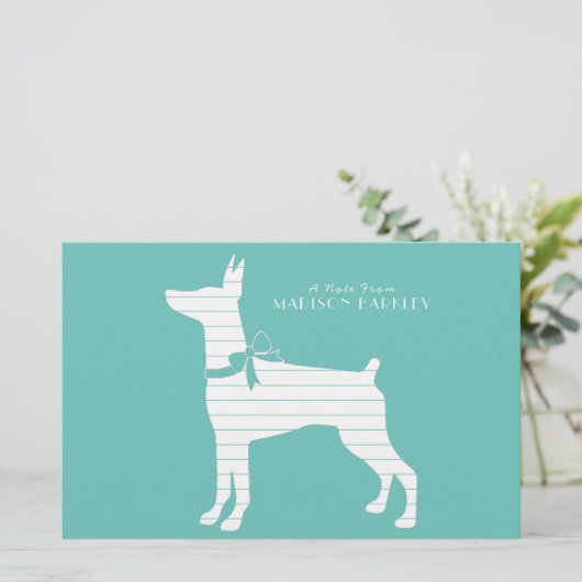 Dobermann Pinscher Dog Puppy Dobie Briefpapier (Staand voorkant)