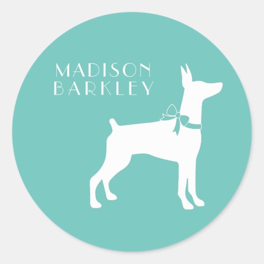 Dobermann Pinscher Dog Puppy Dobie Ronde Sticker (Voorkant)