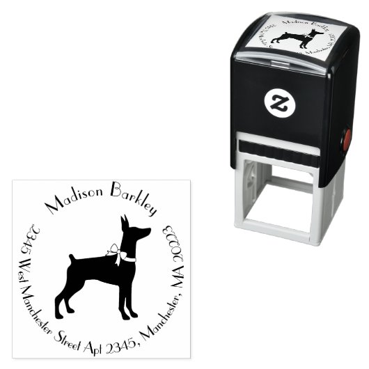 Dobermann Pinscher Dog Puppy Dobie Zelfinktende Stempel (In situ)