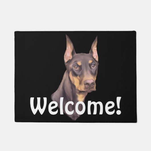 Dobermann Pinscher hond Deurmat (Voorkant)