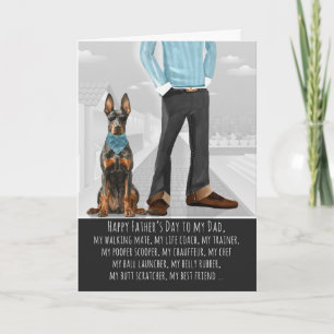 Dobermann Pinscher Hond Fun Vaderdag Feestdagen Kaart