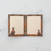 Dobermann Pinscher Hond Herfst Plaid Monogram Kaart (Binnen)