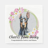 Dobermann Pinscher-honden bruiloft servetten met f (Voorkant)