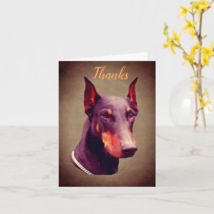 Dobermann Pinscher Hondengezicht Bedankt  Kaart
