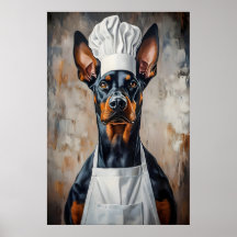 Dobermann Pinscher In Kooksmuts Poster, Grappig Hu
