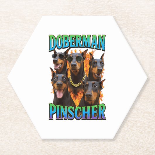 Dobermann-pinscher Kartonnen Onderzetters (Voorkant)