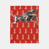 Dobermann Pinscher Kersthond Aangepaste Naam Kerst Fleece Deken (Voorkant)
