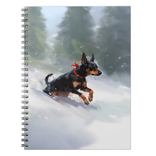 Dobermann Pinscher Kerstmis sneeuw winter Notitieboek