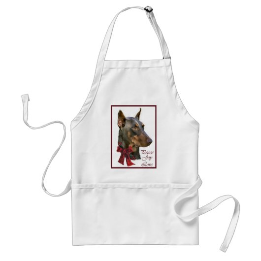 Dobermann Pinscher Kerstmis Standaard Schort (Voorkant)