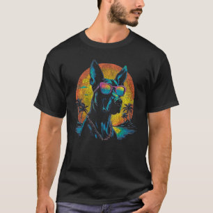 Dobermann Pinscher Kleurrijke Honden Silhouet Voor T-shirt