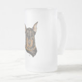 Dobermann Pinscher kopstudie Matglas Bierpul (Voorkant rechts)