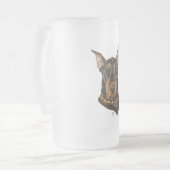 Dobermann Pinscher kopstudie Matglas Bierpul (Voorkant links)