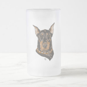 Dobermann Pinscher kopstudie Matglas Bierpul