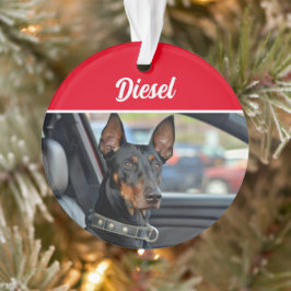 Dobermann Pinscher met naam en foto Kerstmis Ornament