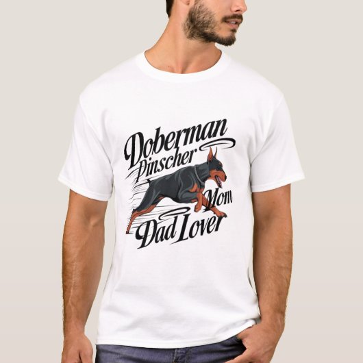 Dobermann Pinscher Moeder Vader Liefhebber T-shirt (Voorkant)