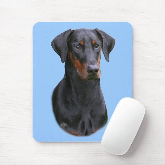 Dobermann Pinscher Natural ear mousepad Muismat (Met muis)
