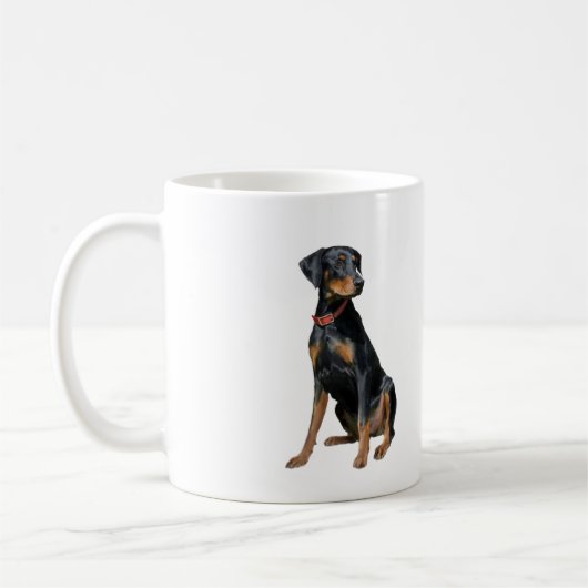 Dobermann Pinscher (natuurlijk) Koffiemok (Links)