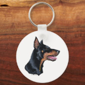 Dobermann Pinscher profiel Sleutelhanger (Voorkant)