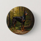 Dobermann Pinscher Ronde Button 5,7 Cm (Voorkant)