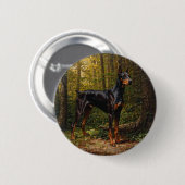 Dobermann Pinscher Ronde Button 5,7 Cm (Voorkant /achterkant)