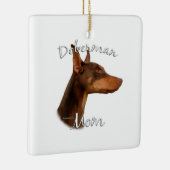 Dobermann Pinscher (rood) Moeder 2 Keramisch Ornament (Rechts)