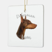 Dobermann Pinscher (rood) Moeder 2 Keramisch Ornament (Links)