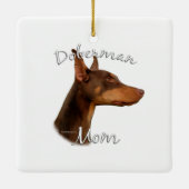 Dobermann Pinscher (rood) Moeder 2 Keramisch Ornament (Achterkant)